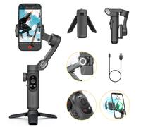 AOCHUAN-Ensemble de stabilisateur de cardan à 3 axes,kit Smart X Pro,lumière magnétique RVB,écran OLED,roue de mise au point à lumière LED,noir - Type Smart Xpro Black