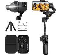 AOCHUAN Smart S2 Stabilisateur de cardan pour smartphone - Stabilisateur professionnel à 3 axes - Tige extensible, microphone et lumière de remplissage - Parfait pour iPhone Android Vlogging, TikTok