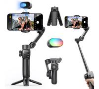 AOCHUAN-Stabilisateur de cardan 3 axes pour téléphone intelligent V8, avec extension, trépied le plus récent, suivi du visage pour iPhone Android TikTok Black AI