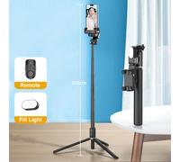 AOCHUAN-Stabilisateur de cardan à 1 axe,perche à selfie,trépied avec lumière d'appoint,suivi du visage AI,opération gestuelle,polyvalent - Type Black
