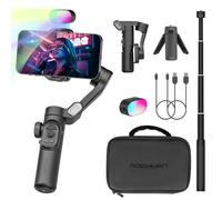 AOCHUAN Stabilisateur de cardan de smartphone pour iPhone 15 Pro Max téléphone Android avec tige d'extension Stabilisateur de cardan de téléphone à 3 axes avec Follow Focus pour Vlogging TikTok
