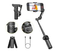 AOCHUAN Stabilisateur de cardan pour iPhone, cardan iPhone à 3 axes avec tige d'extension intégrée de 2,8", stabilisateur portable avec écran OLED pour iPhone/Android, parfait pour TikTok YouTube