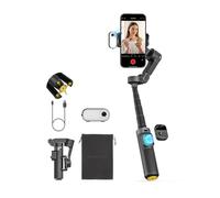 AOCHUAN Stabilisateur de cardan pour iPhone, Module de Suivi IA et éclairage d'appoint, stabilisation 3 Axes avec télécommande magnétique, Fixation trépied en Un clic, rallonge intégrée, Smart X3 AI