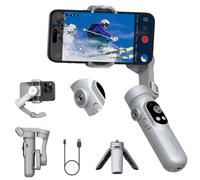 AOCHUAN-Stabilisateur de cardan SmartX pour Smartphone,léger,suivi du visage,début de la synchronisation,pliable,cardan 3 axes pour iPhone et Android - Type Smart X Grey