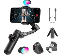 AOCHUAN-Stabilisateur de suivi facial AI,cardan portable,joint universel,adapté pour smartphone,lumière RVB,mise au point manuelle - Type RGB Light #B