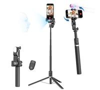 AOCHUAN Trépied de suivi automatique du visage - Rotation à 360° avec support, perche à selfie pour iPhone Android avec lumière RVB, télécommande, support de téléphone pour enregistrement vidéo pour