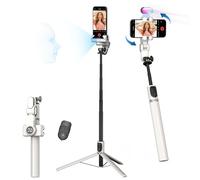 AOCHUAN Trépied de suivi automatique du visage, rotation à 360° avec télécommande, cardan de téléphone à axe unique pour iPhone Android avec lumière RVB, trépied de téléphone pour enregistrement vidéo