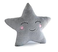 Aodafei Coussin en Forme Étoiles Oreiller Peluche Coussin Kawaii Coussin Fille Peluche Coussins Decoratifs pour Canapes,Peluche Coussin Etoile Gris,50 cm