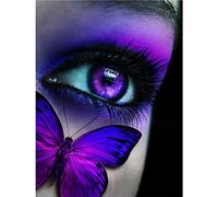 Aodafei Diamond Painting Yeux de Couleur,5D Diamant Painting Kit Complet,Peinture Diamant Complet Tableau Diamant Strass Point de Croix,Broderie Diamant Oeil de Couleur Violet 30 x 40 cm