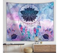 Aodafei Tapisserie Murales Attrape-Rêves Multicolore,Tenture Psychedelique Tapisserie Mandala Decoration Murale Chambre,Tapis de Mur Plumes Rideau Boho Decoration,200x150 cm