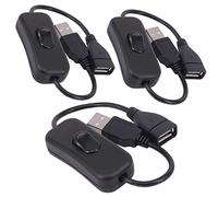 Aode USB Cable with Switch, Yeebline 3-Pack USB Male to Female Extension Cord Inline Rocker on/Off Switch for Driving Recorder, LED Desk Lamp, USB Fan, LED Strip
