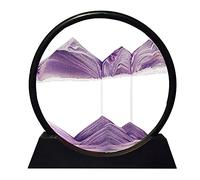 Aoderun Sablier Decoratif 20cm Sablier 3d Art Dynamique Peinture de Sable Qui Coule Rond Cadre Sable Mouvant Deco Bureau Salon Maison (Pourpre,28cm)