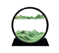 Aoderun Sablier Decoratif 20cm Sablier 3d Art Dynamique Peinture de Sable Qui Coule Rond Cadre Sable Mouvant Deco Bureau Salon Maison (Vert,20cm)