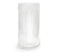 Aoderun Vase à fleurs en verre nervuré de 25,4 cm pour salon, salle à manger et table basse, cuisine, bureau, maison, étagère, mariage, décoration de fête