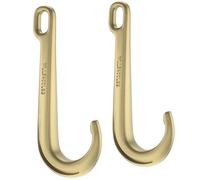 AODESTINY Lot de 2 crochets en J robustes de 38,1 cm pour remorquage, crochet de remorquage en J plaqué zinc jaune Grade 70 pour chaîne de transport, charge lourde de 2 449,4 kg