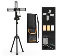 AODOO Lampe de Travail Rechargeable en Aluminium 13200 mAh Avec Trépied Pliable et Sac de Transport, 8000 Lumens à Intensité Variable Projecteur de Chantier