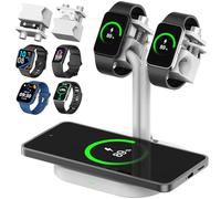 AODUKE Station de chargement universelle 3 en 1 réglable pour montre connectée - Pour Samsung / Xiaomi / Amazfit / Fitpolo / GRV / TOOBUR / AGPTEK - Base de montre Fire-Boltt (33SW-W)