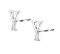 AoedeJ 925 Sterling Boucle D'Oreille Argent, Lettre Initiale Clou D'Oreille pour Femme Fille, Petite Lettre Alphabet A-Z Oreille Bijoux Enfants (Y)