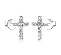AoedeJ Boucle D'Oreille En Argent 925, Croix Religieux Argent Boucle D Oreille Femme, Zircone Petites Boucles D'Oreilles Pour Fille Enfant Boucle D'Oreille Bijoux (Style 2)