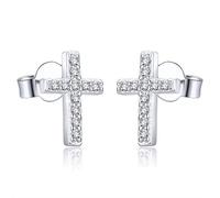 AoedeJ Boucle D'Oreille En Argent 925, Croix Religieux Argent Boucle D Oreille Femme, Zircone Petites Boucles D'Oreilles Pour Fille Enfant Boucle D'Oreille Bijoux (Style 3)