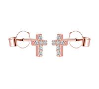 AoedeJ Boucle D'Oreille En Argent 925, Croix Religieux Argent Boucle D Oreille Femme, Zircone Petites Boucles D'Oreilles Pour Fille Enfant Boucle D'Oreille Bijoux (Style 12)