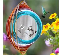 Aoedelyart 3D Animations Hummingbird Wind Spinner for Yard and Garden,12In Metal Wind Spinners Hummingbird Gift for Women Mom Grandma Wife,Outdoor Garden Decor Hanging Kinetic Yard Art Wind Sculpture