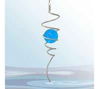 Aoedelyart Boule d'observation en Spirale avec Queue de Vent - Stabilisateur de Vent - Attrape-Soleil décoratif - Décoration de Jardin d'intérieur et d'extérieur - 33 cm (Bleu)