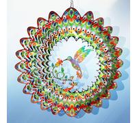 AoeDelyart Éolienne Colibri pour Cour et Jardin, Sculpture éolienne 3D d’Art cinétique 3D à Suspendre à l’extérieur, Cadeau pour Femme, Homme, mère, père, 30,5 cm