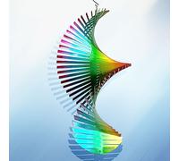 Aoedelyart Moulin à Vent en Forme de Vague Arc-en-Ciel pour Cour et Jardin, 38,1 cm, Sculpture cinétique à Suspendre, éolienne 3D pour extérieur et intérieur, décoration de Jardin, décoration de Noël