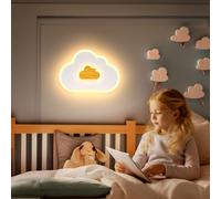AOEH Plafonnier LED Chambre À Coucher Lampe De Chambre D'enfant Plafonnier Pour Enfants Nuages Applique Murale Bois 17w 3000k Plafonnier Bébé Garçons Pour Chambre D'enfant, Salle De Jouets, 30CM