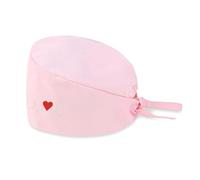 AOEVUIR 1 Pcs OP Capot Tissu OP Capots Tissu Infirmière Accessoires pour médecins infirmières dentistes Personnel médical Taille Unique Aimer la Broderie Bleu foncé