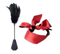 AOEVUIR 1 set Deluxe Plume chatouilleuse Amour Plume cuir Flogger Fouet Bondage Paddle Set Menottes de lit Sex toys avec bandeau pour les yeux Masque pour les yeux