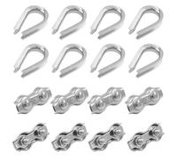 AOEVUIR 16 Serre Cable AcierCosses Pour Câbles Métalliques Serre-Câbles Duplex De Câble Métallique M3 Pinces De Câble Métallique Duplex En Acier Inoxydable 304 Cable Acier 3mm Câble Acier Inoxydable