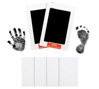AOEVUIR 2 Pcs Empreinte De Bébé Et Tampon Encreur Sans Encre De Propreté De Tampons Encreurs Pour Les Mains Et Les Pieds Timbre-Patte Kits De Carnets De Timbres Pour Nouveau-Nés Noir