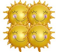 AOEVUIR 4 Pcs ballons gonflables en aluminium Décoration d'anniversaire d'enfant Ballons à l'hélium Pour fête à thème soleil fête prénatale fête d'été