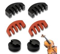 AOEVUIR 4 Sourdines pour Violon - 2 Style Griffe & 2 Sourdines Rondes Tourte, Sourdines Ultra-Pratiques pour Instruments de Musique Noir Rouge