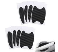 AOEVUIR 8 Pcs Autocollants Extérieurs Voiture, Film de Protection en Fibre de Carbone Anti-Rayures, Universel pour la Plupart des Véhicules Noir