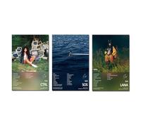 AOFCESQY SZA Lot de 3 affiches en édition limitée de couverture d'album - Sans cadre - 20 x 30 cm - Impression sur toile - Décoration murale pour salon, chambre à coucher