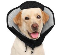AOFITEE Grand cône réglable pour chiens après une chirurgie, collier respirant et doux pour éviter le léchage des plaies, collier élisabéthain pour grands chiens, noir, taille L