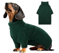 AOFITEE Pull Chien Petite Taille, Pull d’Hiver Chaud pour Chien Tricot Pull-Overs Chiens, Vêtement de Noël à Col Roulé Chiot pour Automne Hiver Sweat Epais pour Teckel Yorkshire Chihuahua