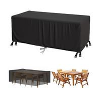 AOFOAE Housse De Protection pour Table De Jardin Et Chaises De Jardin,Bache De Protection Table De Jardin 220 L x90 l x20 H cm Housses pour Tables De Jardin,Coupe-Vent, Anti-UV