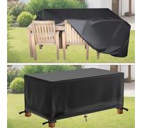 AOFOAE Housses pour Salons De Jardin,Bache Table Jardin 260x250x50cm/Lx l x H 600d Oxford Housse De Meuble étanche avec Corde Et Boucle Verrouillage, Imperméable, Anti-Poussière Et Indéchirable