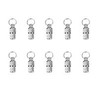 Aofocy 10 Pcs en Acier Inoxydable Étiquette Tube Mini Anti Perdu Chien Chat ID Tag Étiquette Animaux Adresse Nom Pendentif (Sliver)
