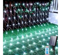 Aofonchy Filet Lumineux Solaire, 3x2M 192LED Étanche Lumineuse de Filet, 8 Modes Guirlande Lumineuse en Maille avec Télécommande, Guirlande Lumineuse Filet pour Noël Jardin Mariage Fête Pelouse
