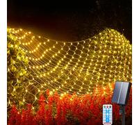 Aofonchy Filet Lumineux Solaire, 3x2M 192LED Étanche Lumineuse de Filet, 8 Modes Guirlande Lumineuse en Maille avec Télécommande, Guirlande Lumineuse Filet pour Noël Jardin Mariage Fête Pelouse
