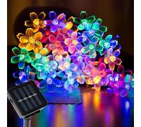 Aofonchy Guirlande Lumineuse Solaire, 12M 100LED Lumières de Fleurs de Cerisier Extérieur, IP65 Étanche Lumières de Noël, 8 Modes Lumières Féériques Fleur pour Jardin Terrasse Patio Noël Mariage Fête