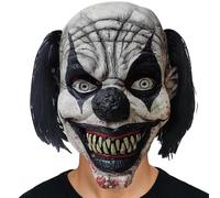 Aofonchy Halloween Masque de Clown Terrifiant Killer Horror Masque Clown d'Horreur en Latex Masques Sanglant Effrayant Réaliste aux Cheveux Noirs pour Fête d'Halloween Cosplay Carnaval