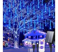 Aofonchy Lumières Solaires de Pluie de Météores 30 cm 10 Tubes 240 LEDs Imperméable Guirlande Lumineuses de Noël Exterieur Tubes Lumineux avec Télécommande pour Jardin Noël Mariage Fête Arbre Décor