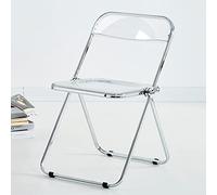 AoForce Chaises Pliantes en Acrylique Chaise Pliante Transparente de Luxe Moderne - Siège en Cristal empilable - Siège de Salon - Chaise d'appoint à Cadre chromé for l'intérieur (Color : White)
