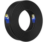 AoforzTech Câble Ethernet Cat 8 de 3 m, câble réseau Internet haut débit, connecteur RJ45, cordon de raccordement 26 AWG 40 Gbit/s 2000 MHz, S/FTP pour intérieur et extérieur, étanche (noir)